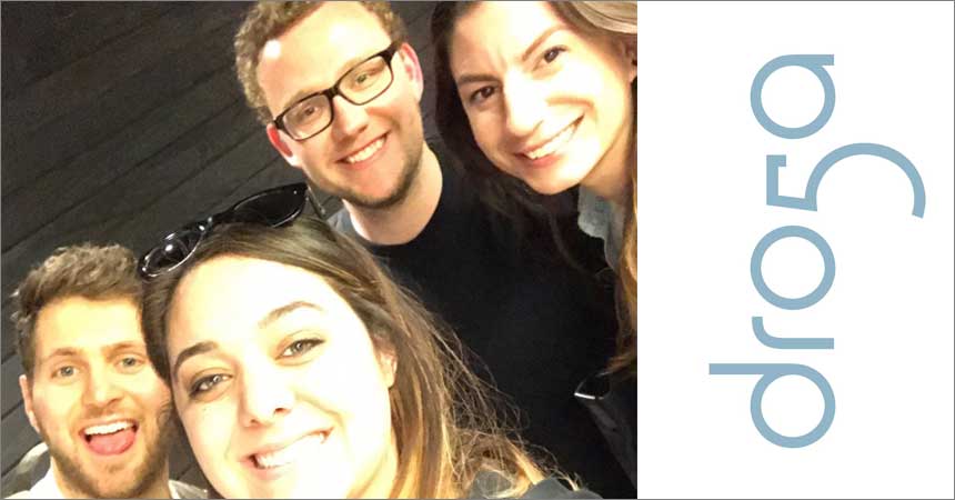 Snapping selfies on our last day as Miami Ad School Droga5 interns (left to right): Dave Adams (copywriting); Stephanie Armstrong (art direction); Lukas Bruhn (art direction); Hana Ovcina (copywriting).